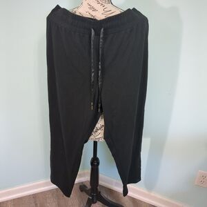 Jason Wu Black Satin Lace Trim Loungers / Joggers extra large xl